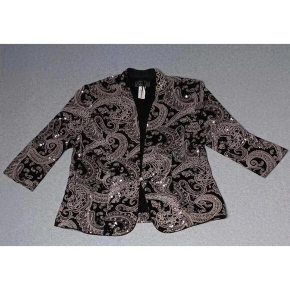 Alex Evenings Jackets & Blazers - Alex Evenings Petite Sequin Blazer Jacket Womens Size XLP Black And White...